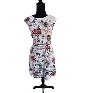 New York & Company White Floral Mini Dress